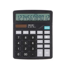 得力837计算器办公用会计专用太阳能计算器学生用带语音大学财务小号便携双电源计算机器按键文具办公用品大号